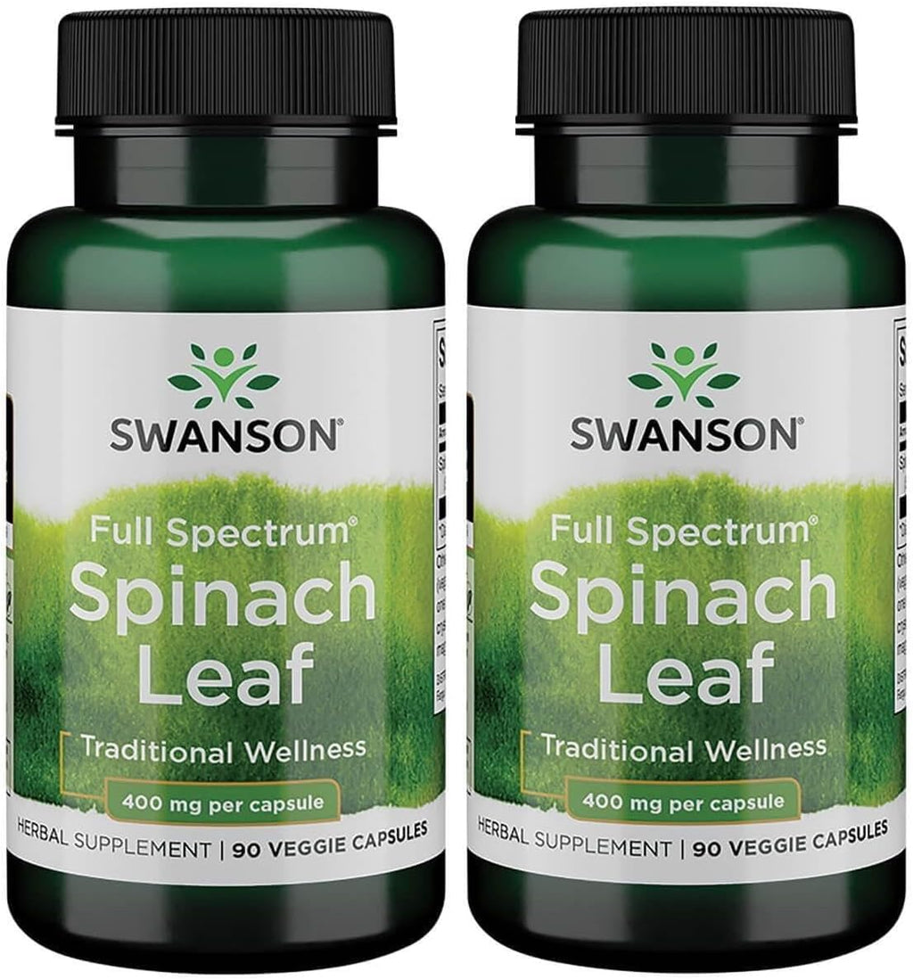 Swanson Full Spectrum Spinach Leaf 400 mg - 90 Vegetarian Capsules