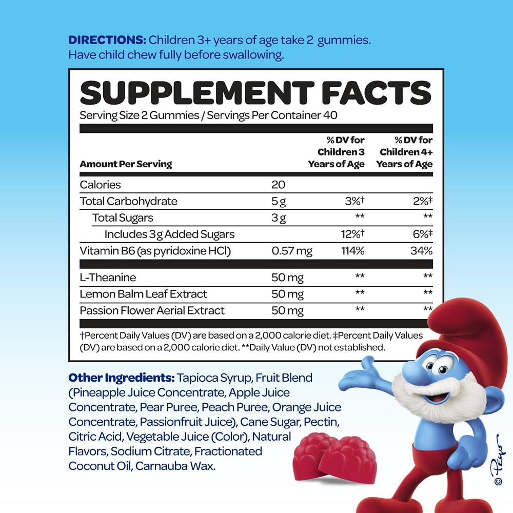 VITABURST The Smurfs Gummies for Kids with Chamomile & Lemon Balm