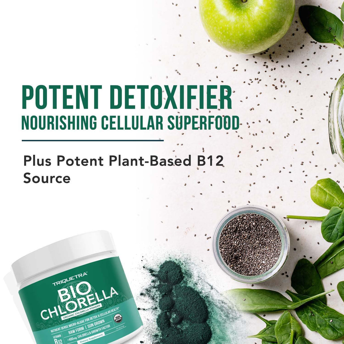 Triquetra Health Organic Chlorella Powder Raw Green Algae - 7.94 oz - image 5