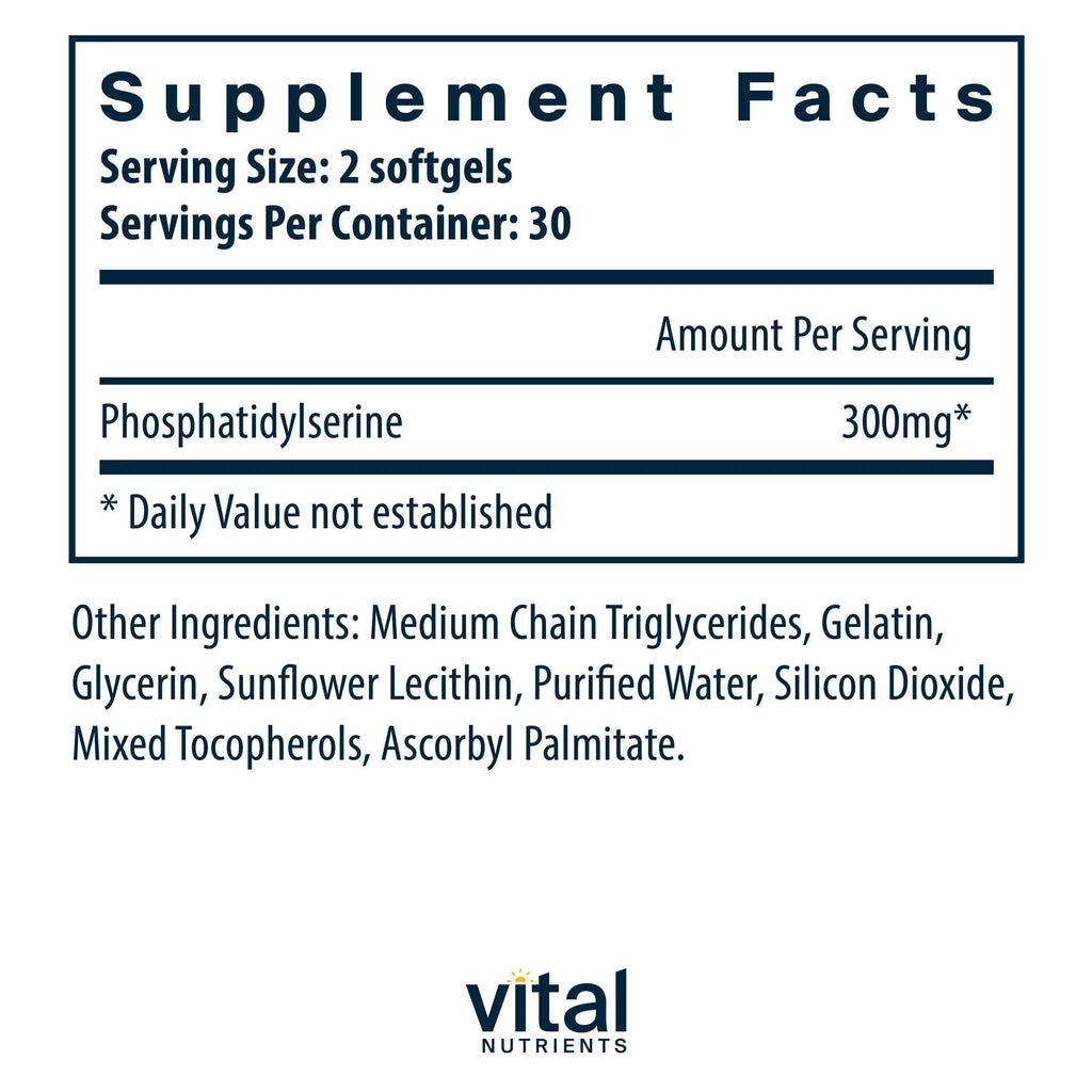 Vital Nutrients Phosphatidylserine Brain Support - 60 Softgels - image 2