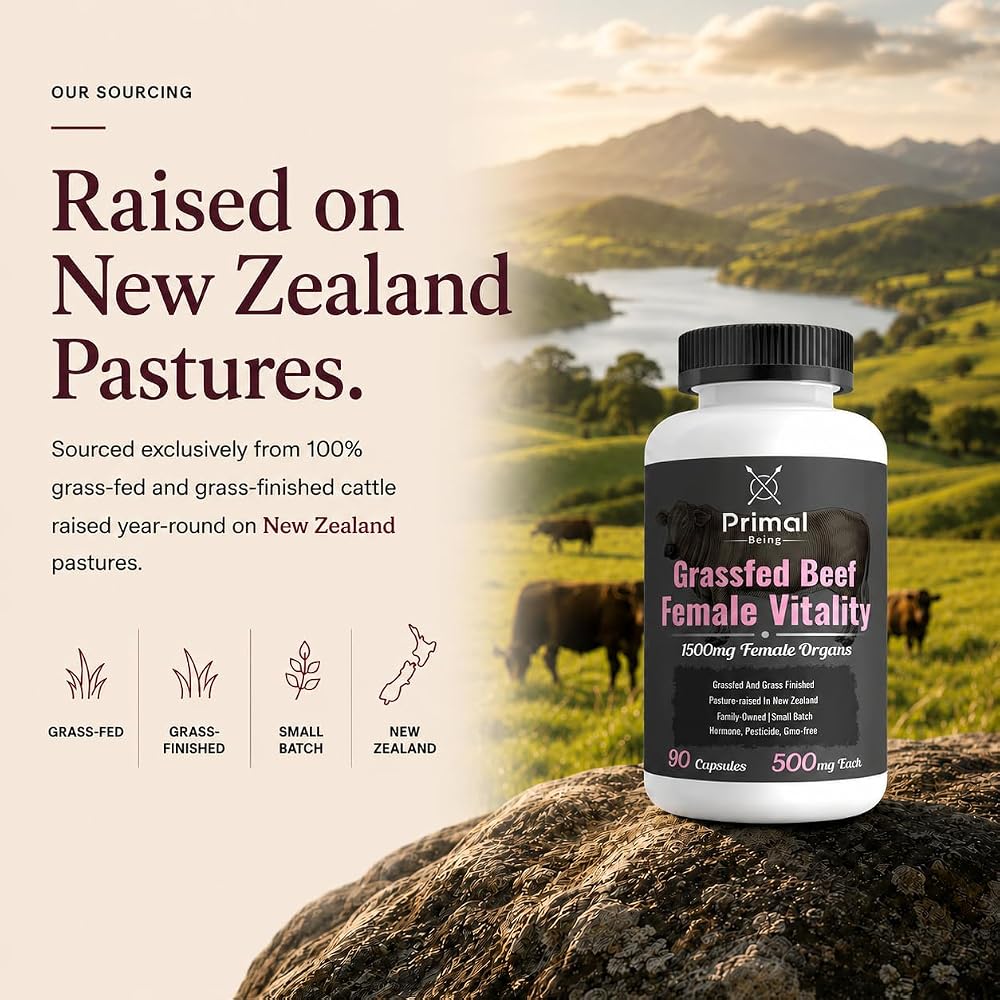 Primal Being Grassfed Beef Female Vitality Supplement - 90 Capsules - image 4