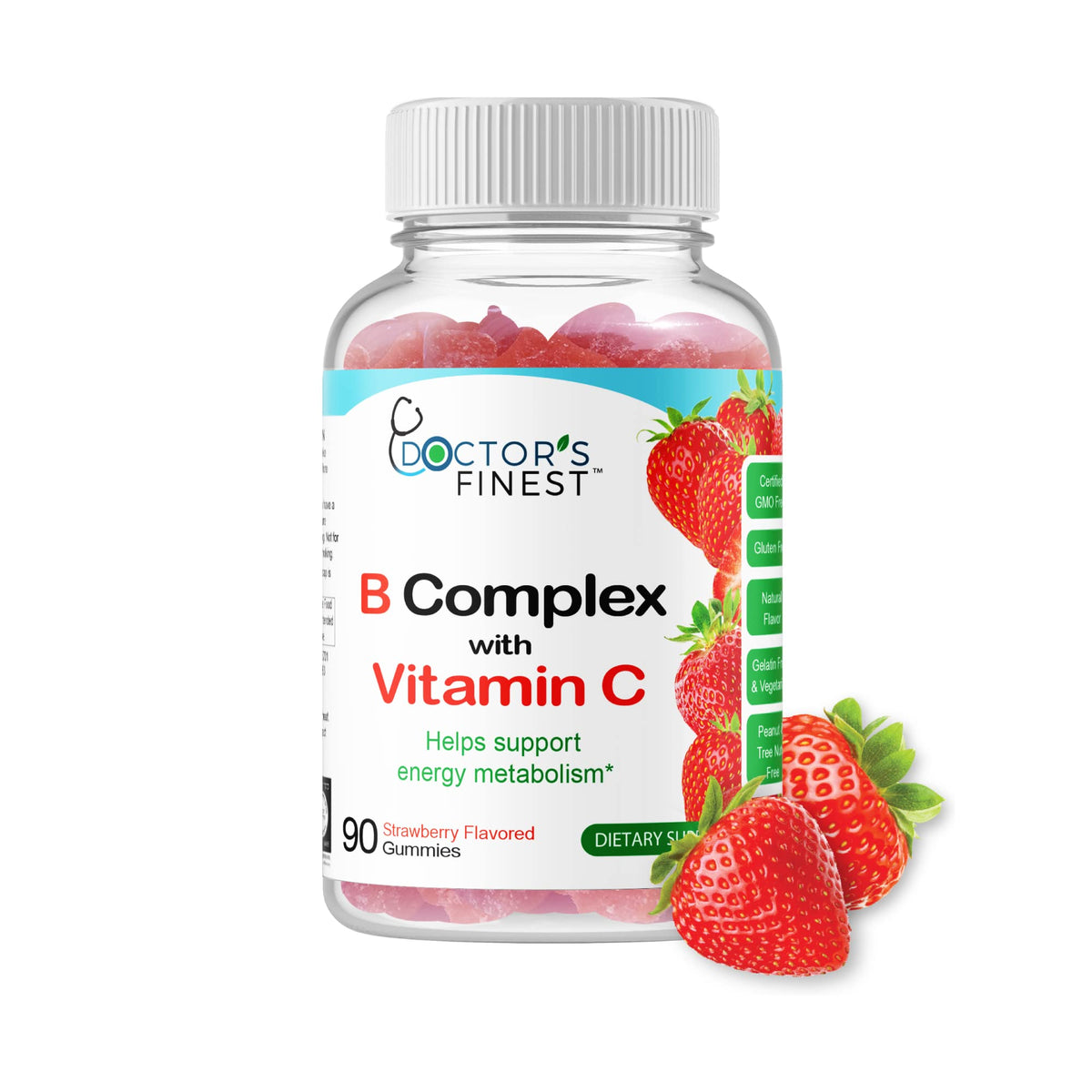 Doctors Finest Vitamin B Complex Gummies Energy Support - 90 Gummies