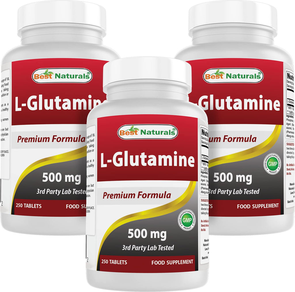 Best Naturals L-Glutamine 500mg, 250 Tablets
