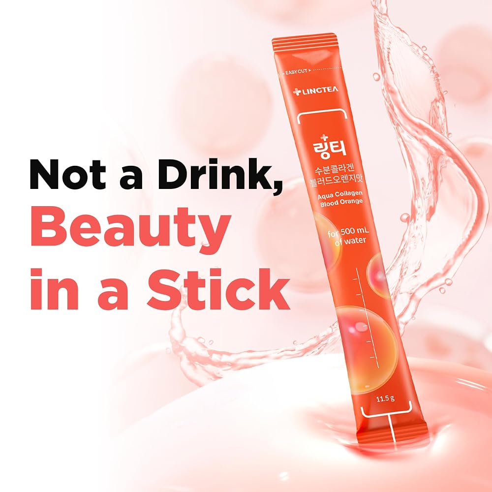 LINGTEA Collagen Drink Mix Blood Orange - 10 Stick Packs - image 4