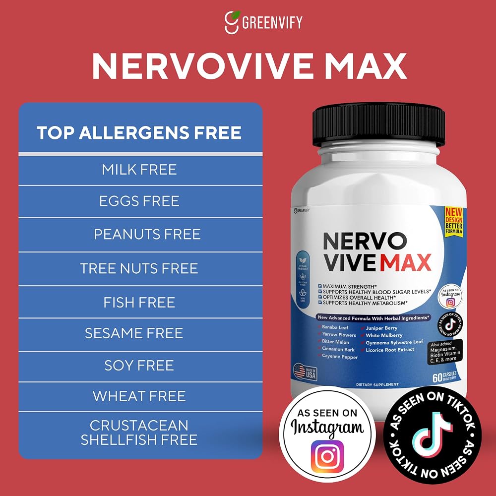 GREENVIFY Nervovive Max - Brain Support Supplement Enhance Memory