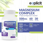 eXplicit Supplements Quad Magnesium Complex - 500mg - 60 Capsules - image 2