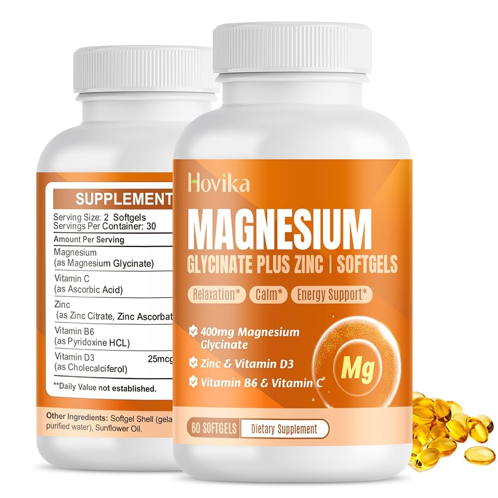 Hovika Magnesium Glycinate Supplement Softgels