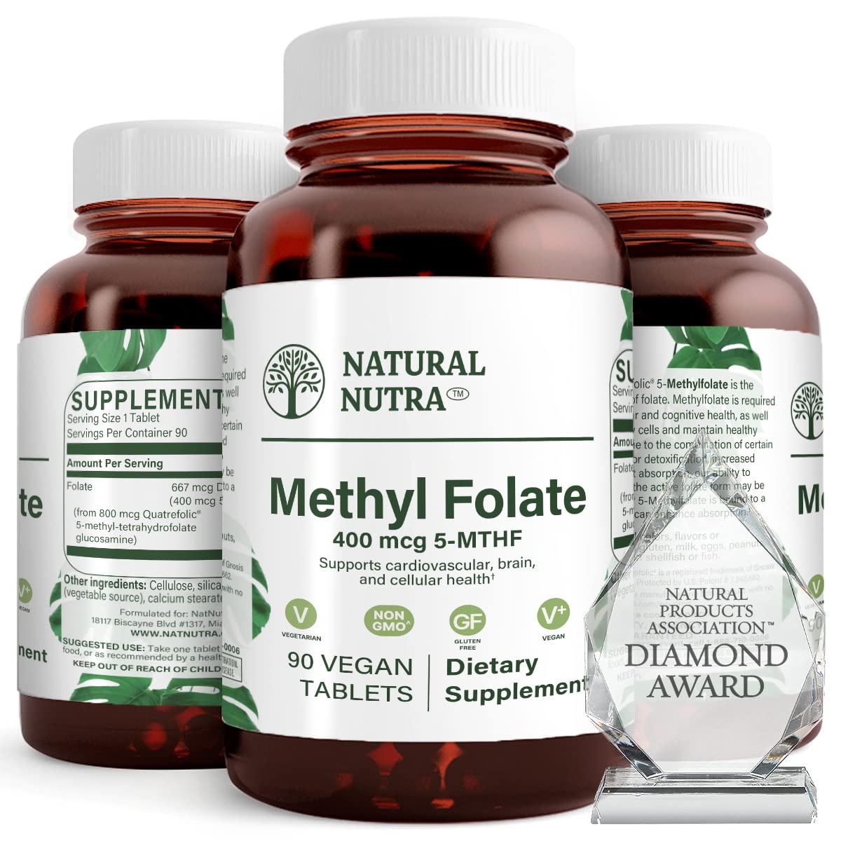 Natural Nutra Active Methyl Folate Vitamin B9 - 90 Tablets
