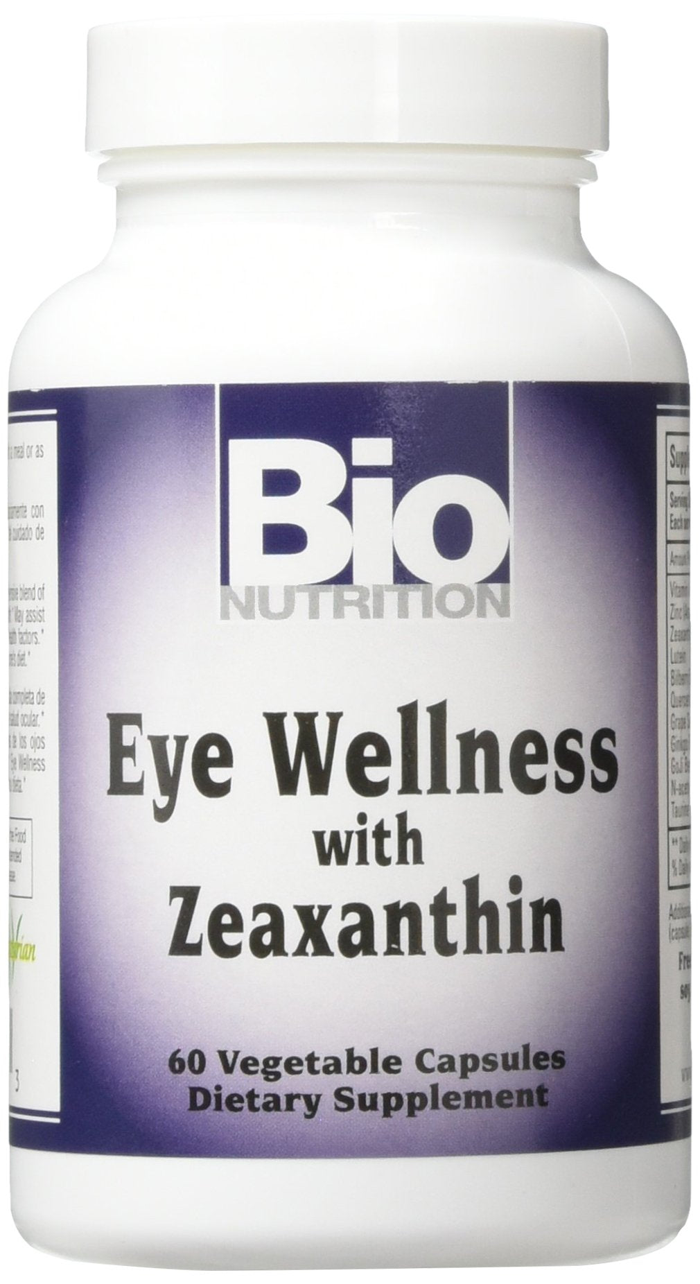 Bio Nutrition Eye Wellness with Zeaxanthin - 60 Vegetarian Capsules