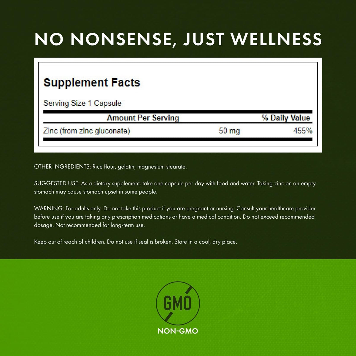 Swanson Zinc Gluconate 50 mg Immune Support - 500 Capsules - image 2
