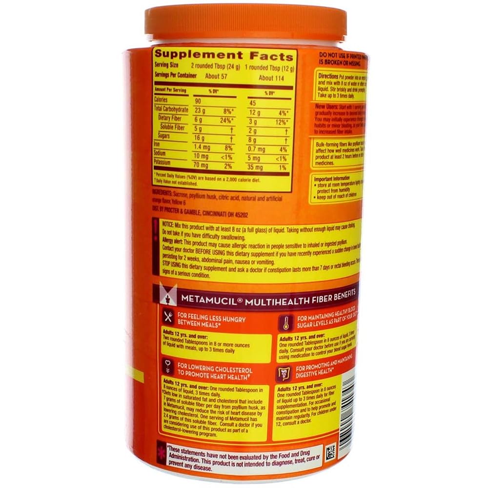 Procter and Gamble Metamucil Orange Smooth Fiber Powder - 48 oz - image 5