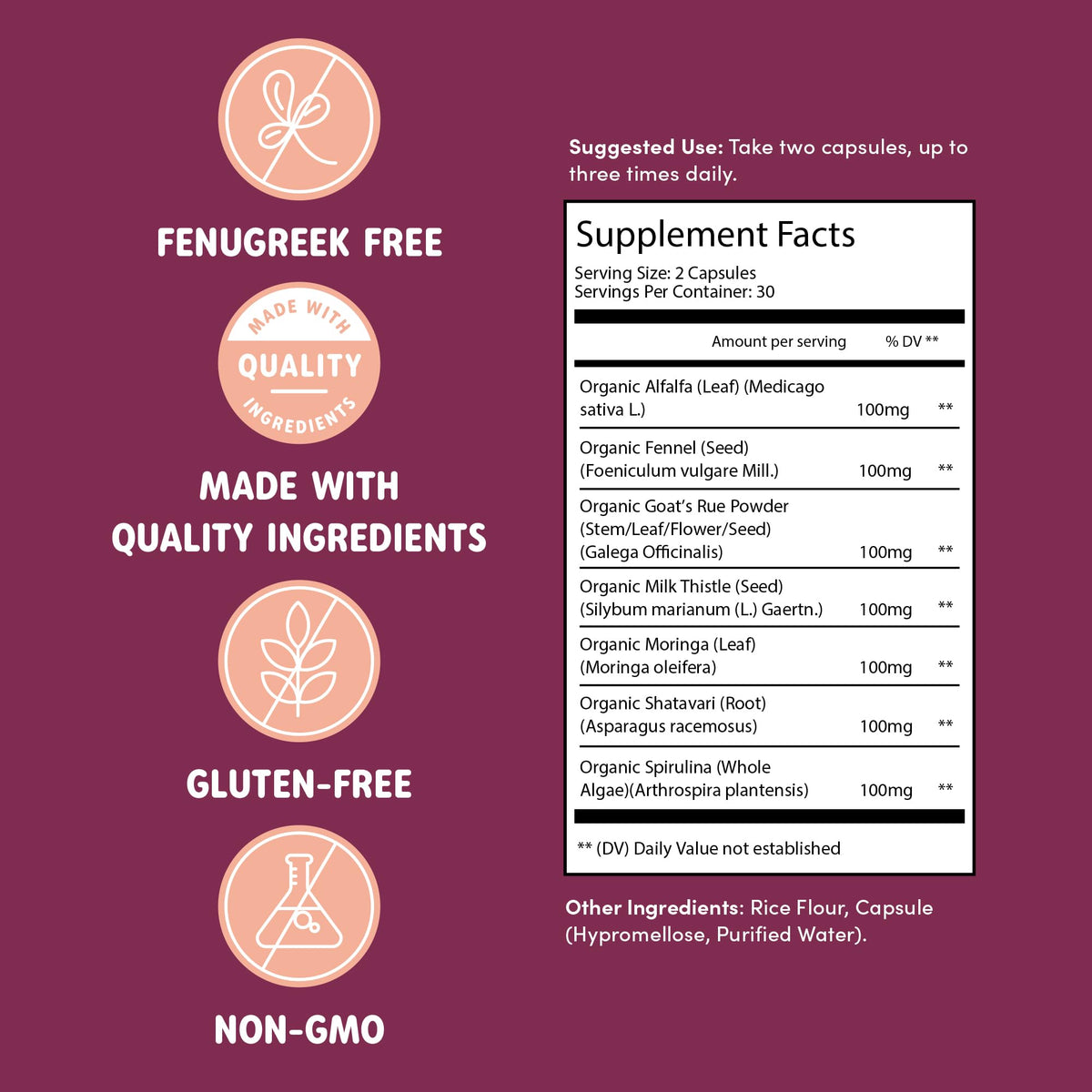 OAT MAMA Organic Lactation Supplement Fenugreek-Free - 60 Capsules - image 3