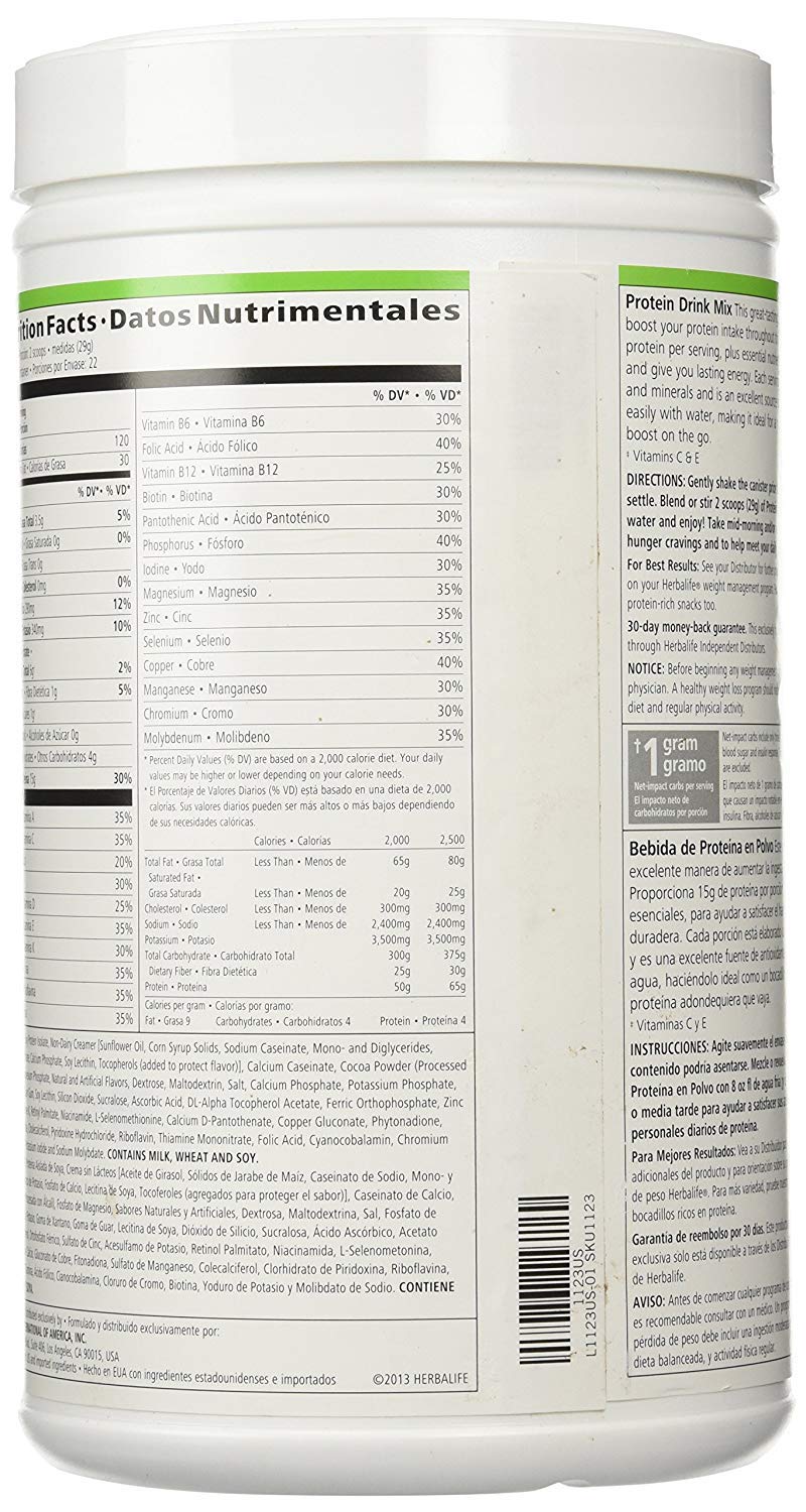 Herbalife Protein Drink Mix Chocolate - 22.5 oz - image 2