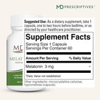 MD Prescriptives Melatonin 3mg for Sleep - 60 Vegetarian Capsules - image 2