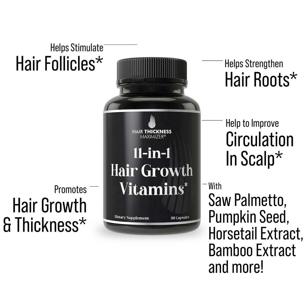 Hair Thickness Maximizer 11-in-1 Hair Growth Vitamins - 90 Capsules - image 2