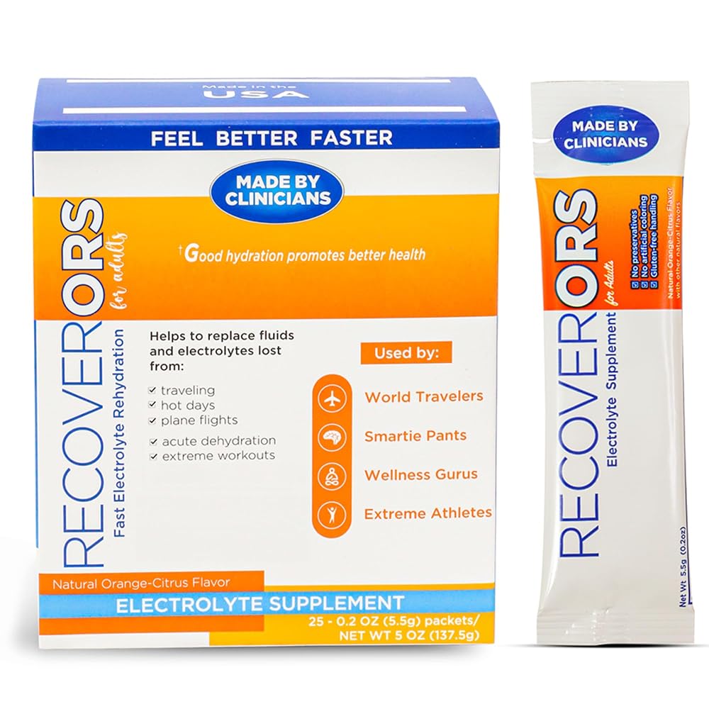 RecoverORS 8 in 1 Electrolyte Powder with Vitamin C - 25 Packets