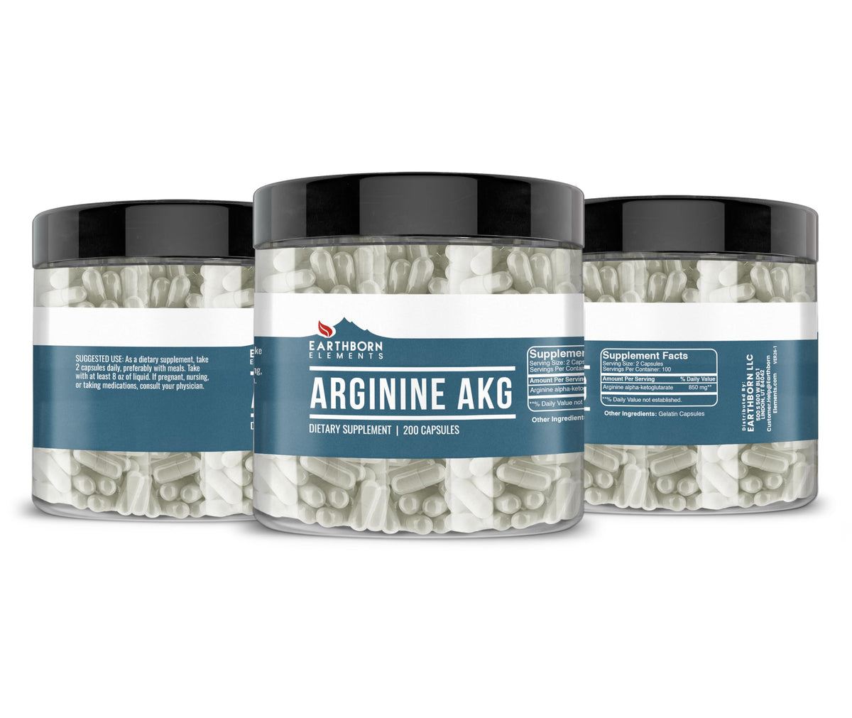 Earthborn Elements Arginine AAKG - 200 Capsules - image 4
