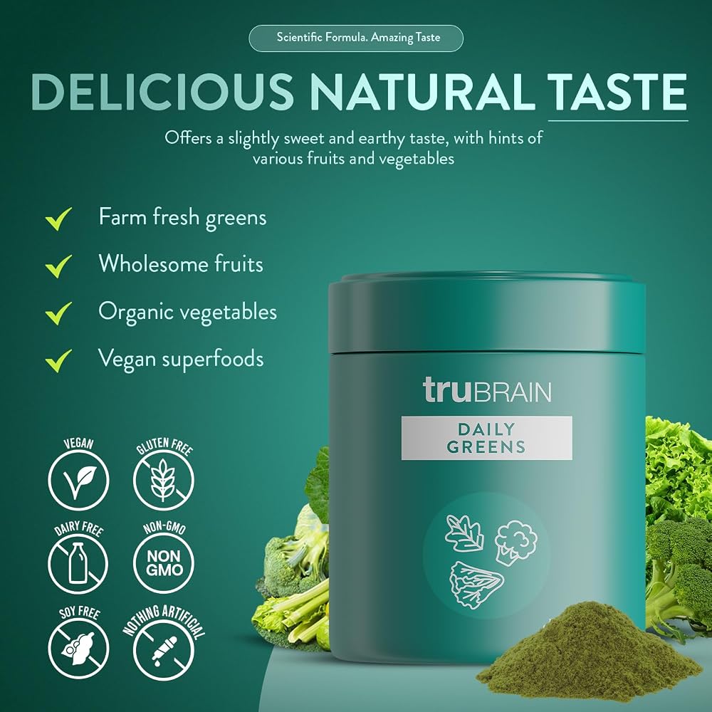 TruBrain Daily Greens Powder - 6.4 Ounce - image 4