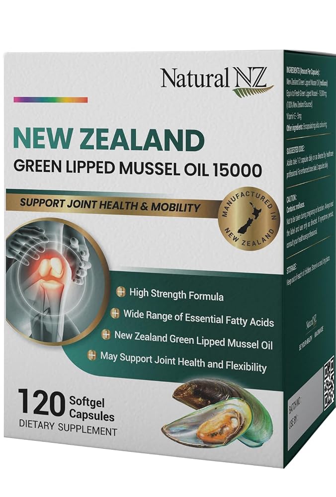 Natural NZ Green Lipped Mussel Oil 15000 Joint Support - 120 Softgels - image 4