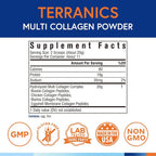 Terranics Multi Collagen Peptides Powder Types I II III V X - 8oz - image 2
