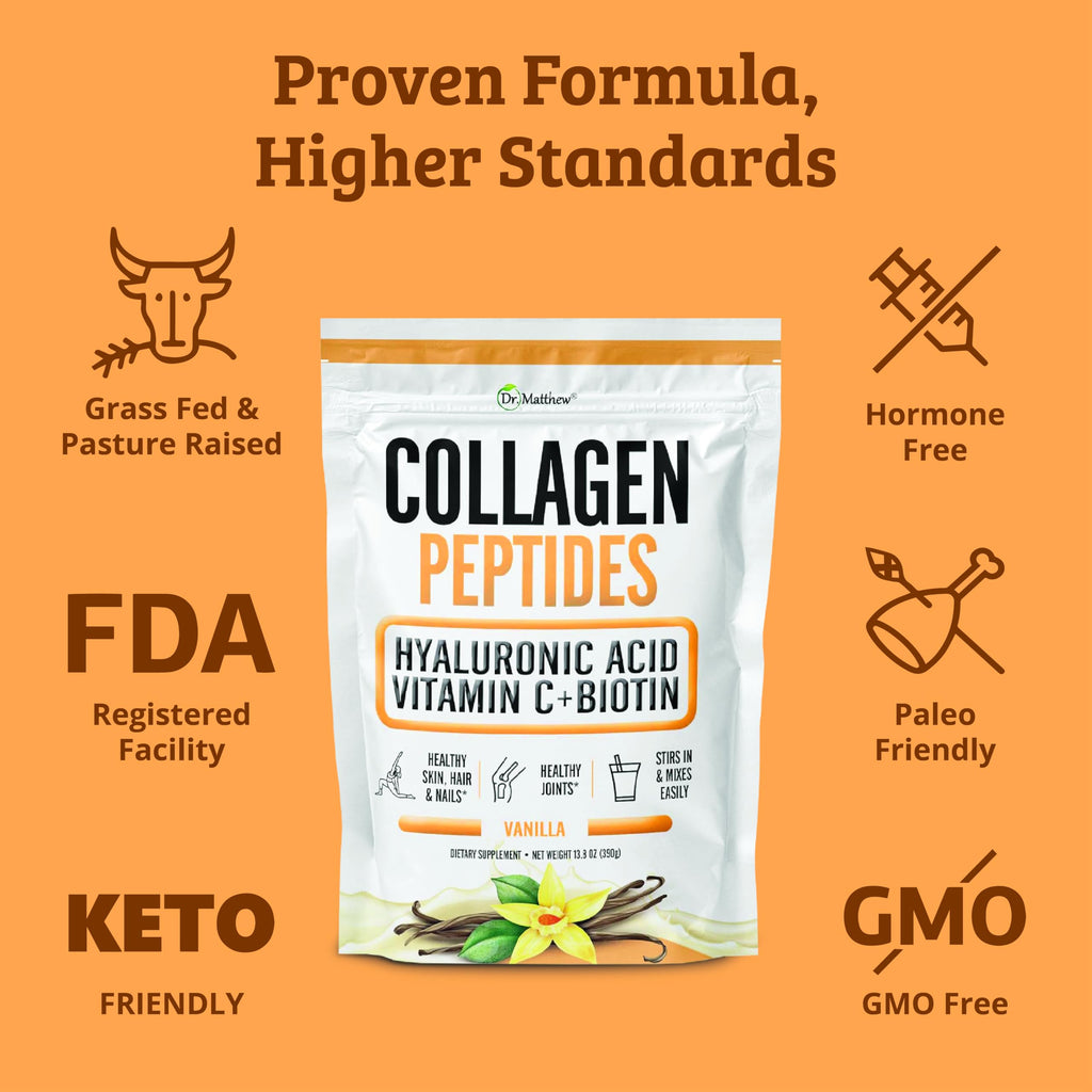Dr. Matthew Vanilla Collagen Protein Powder - 13.8 oz - image 8