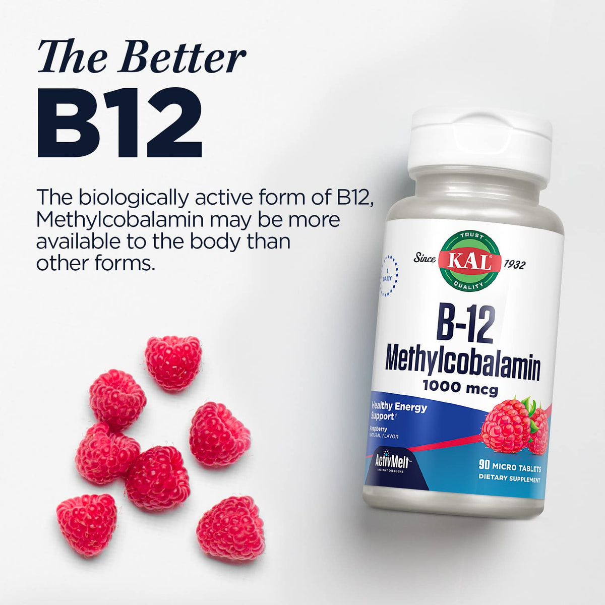 KAL Vitamin B12 Methylcobalamin 1000mcg - 120 Micro Tabs - image 4