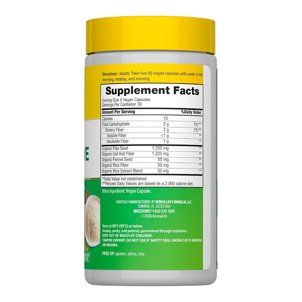 Renew Life Daily Digestive Prebiotic Fiber - 150 Vegan Capsules - image 3