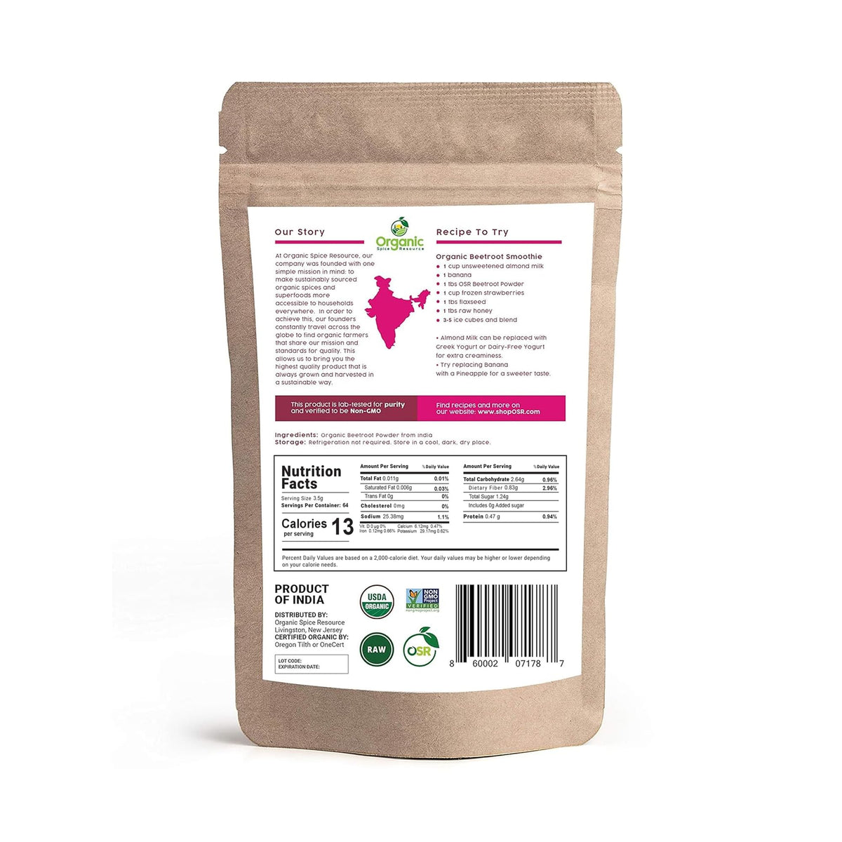 Organic Spice Resource Beet Root Powder - 8 oz - image 2