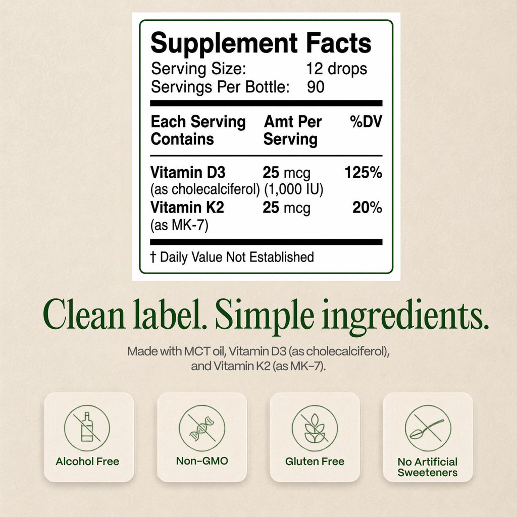 Go Nutrients Liquid Vitamin D3 K2 Drops - 1 Fl Oz - image 7