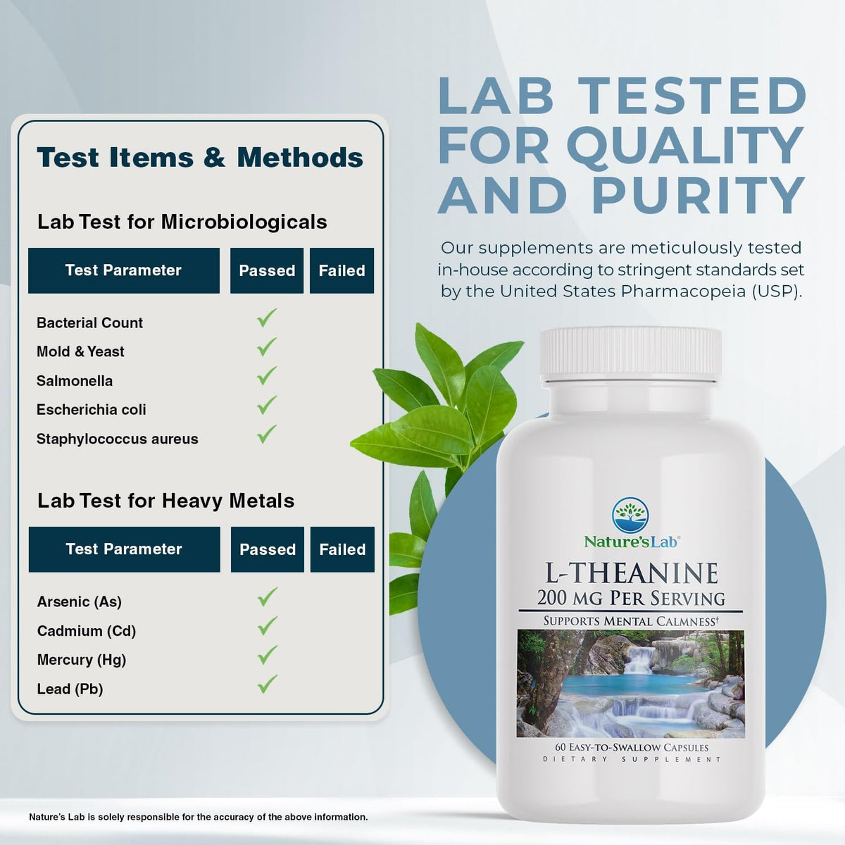 Nature's Lab L-Theanine 200 mg for Calm & Relaxation - 60 Capsules - image 3