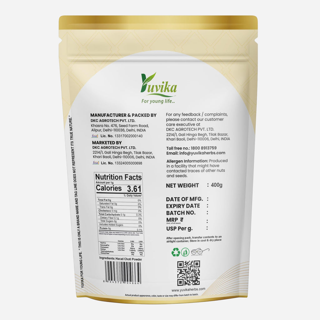Yuvika Harad Choti Powder (Terminalia Chebula) - 400 Grams - image 3