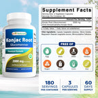 Best Naturals Konjac Glucomannan Root 2000 mg - 360 Vegetarian Capsules - image 2