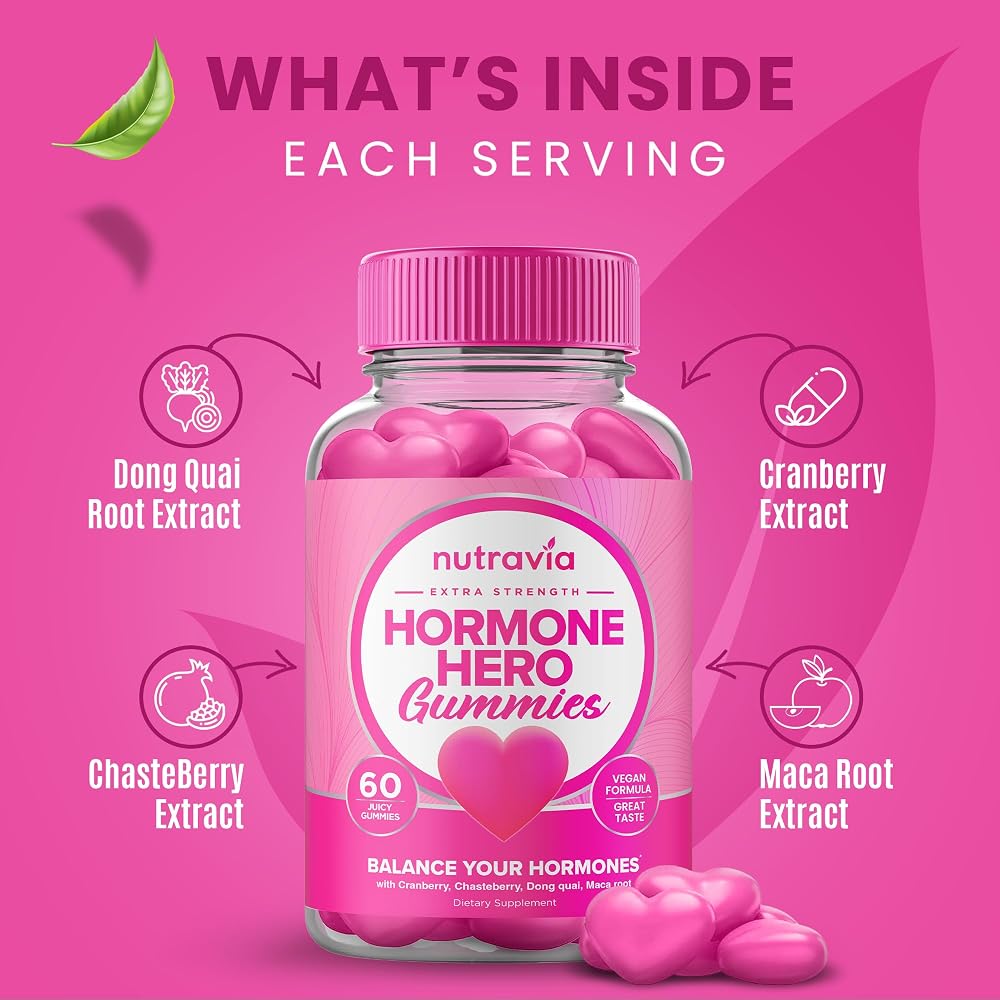 Nutravia Hormone Balance for Women Gummies PMS Relief - 60 Gummies - image 3