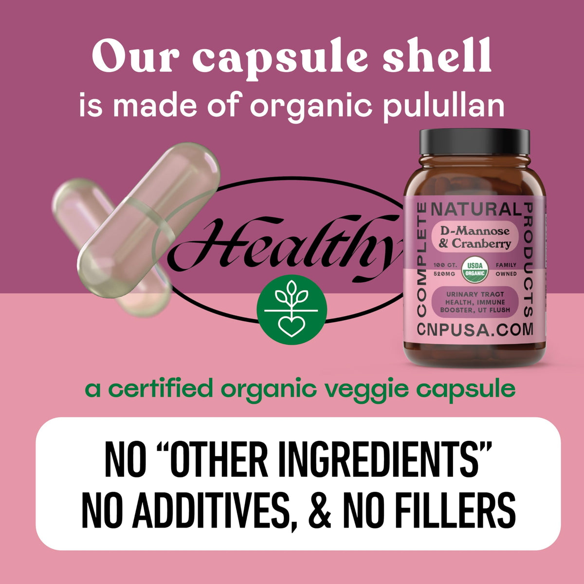 Complete Natural Products D-Mannose Cranberry Capsules 520mg - 100 Count - image 7