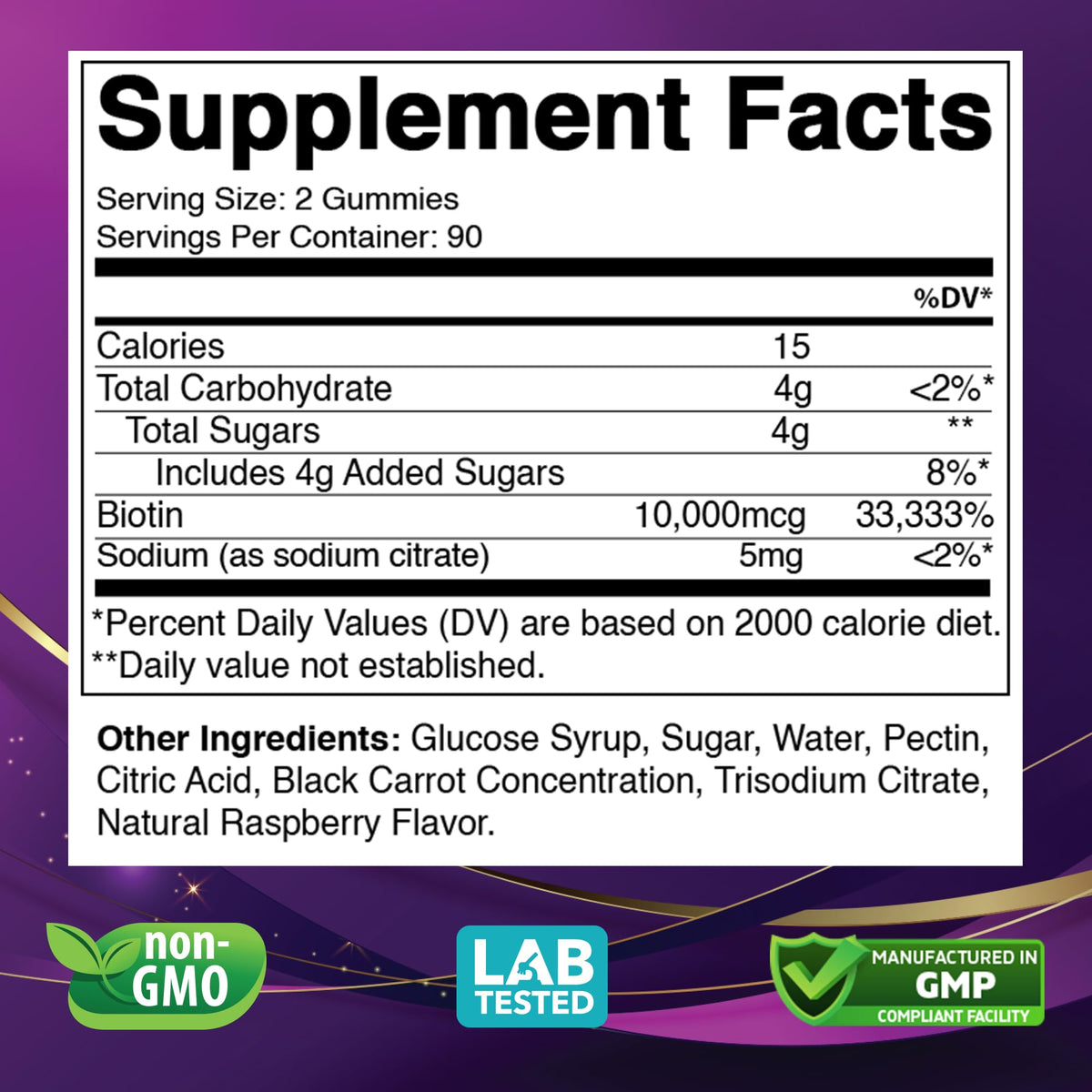 Vitabod Biotin Gummies 10,000 mcg - 180 Gummies - image 2