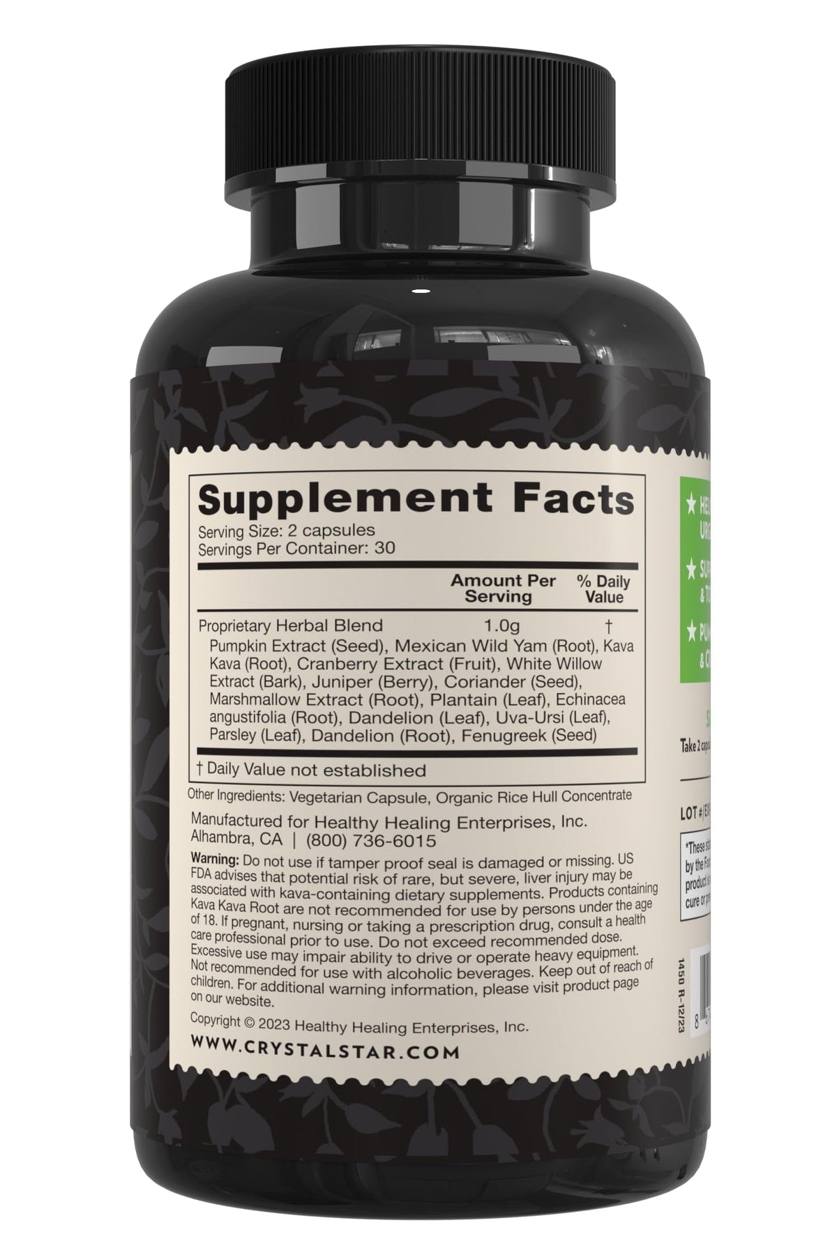 Crystal Star Bladder Strength Herbal Supplement - 60 Vegetarian Capsules - image 2