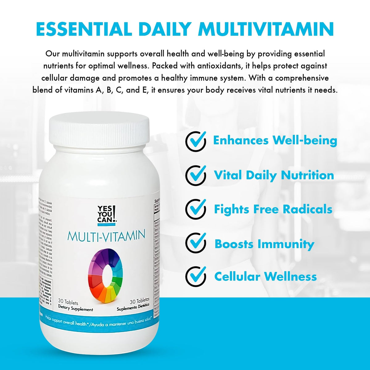Yes You Can! Daily Multivitamin for Men and Women - 30 Tablets - image 2