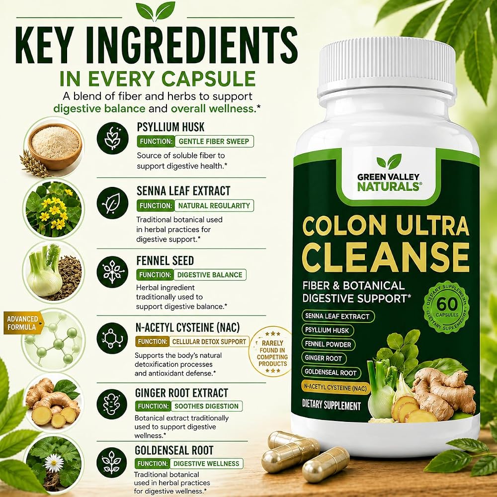 Green Valley Naturals Colon Ultra Cleanse Digestive Support - 60 Capsules - image 3