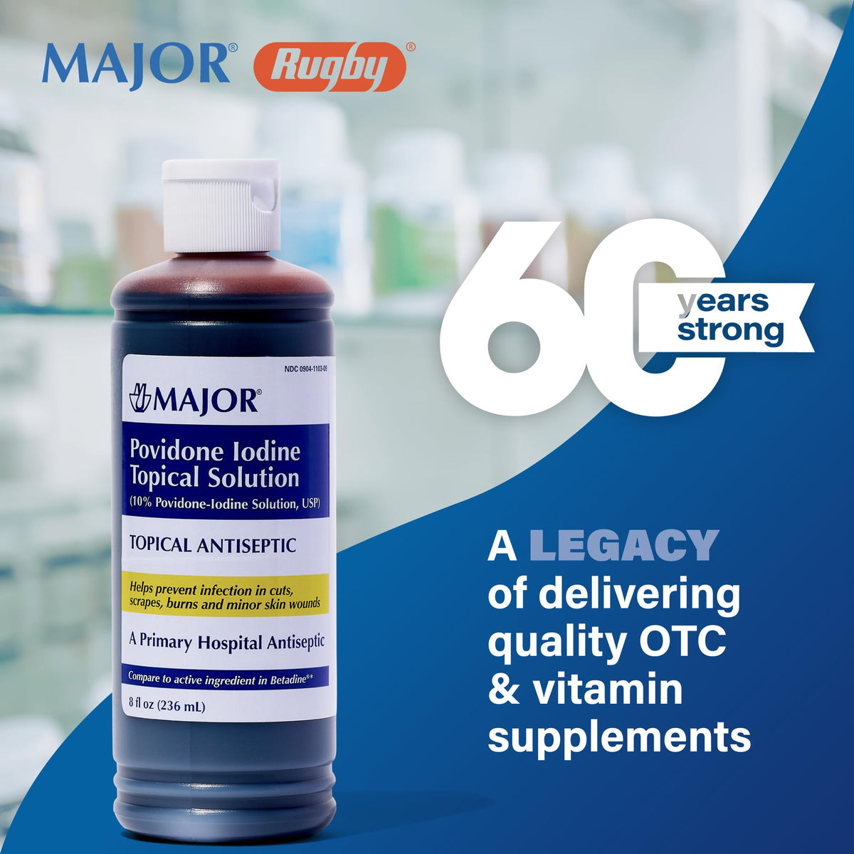 MAJOR 10% Povidone-Iodine Liquid Topical Solution - 8 Fl. Oz. - image 2
