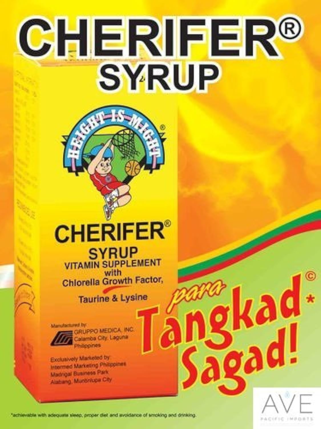 Cherifer Chlorella Growth Factor Syrup with Taurine & Lysine - 8.11 Fl Oz