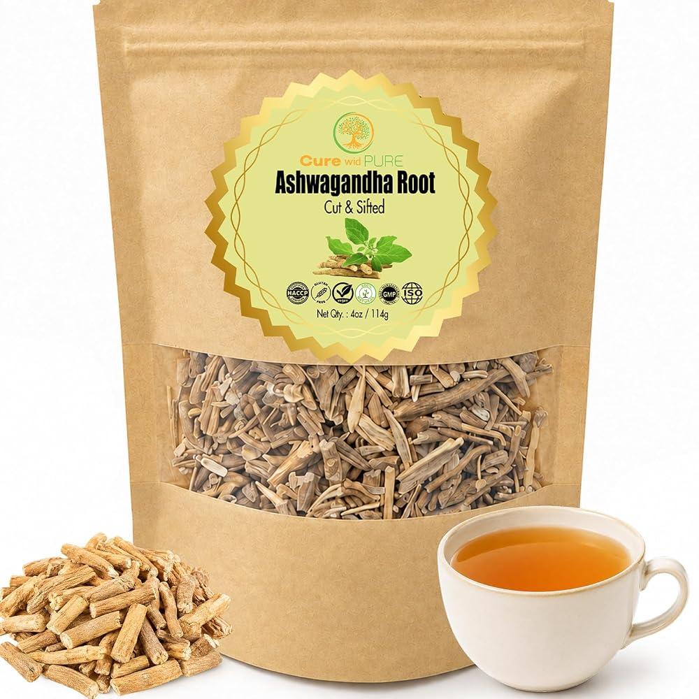 Cure wid Pure Organic Ashwagandha Root Cut & Sifted - 4 oz
