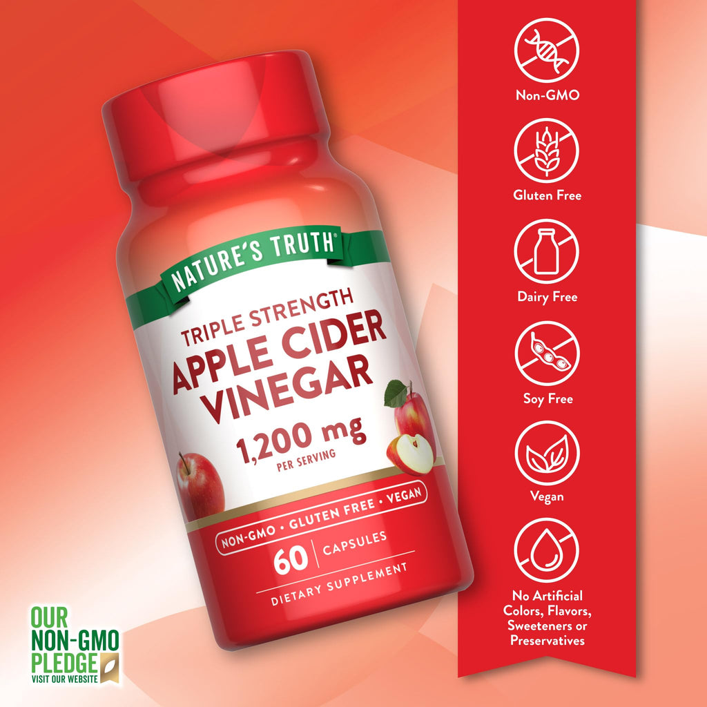 Nature's Truth Apple Cider Vinegar Vegan Capsules 1200mg - 60 Count - image 3