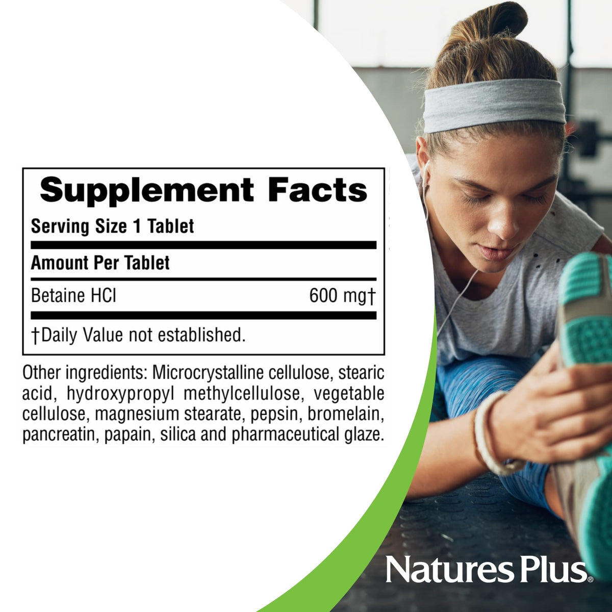 NaturesPlus Betaine Hydrochloride 600 mg - 90 Tablets - image 5