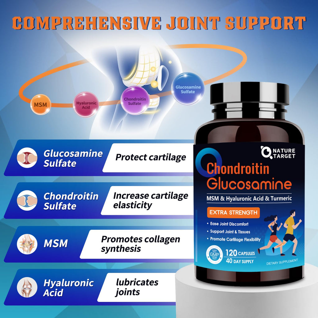 NATURE TARGET Glucosamine Chondroitin MSM Joint Support - 120 Capsules - image 2