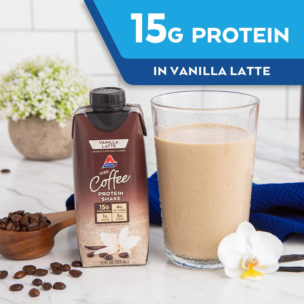 Atkins Iced Coffee Vanilla Latte Protein Shake - 4 Pack - image 8