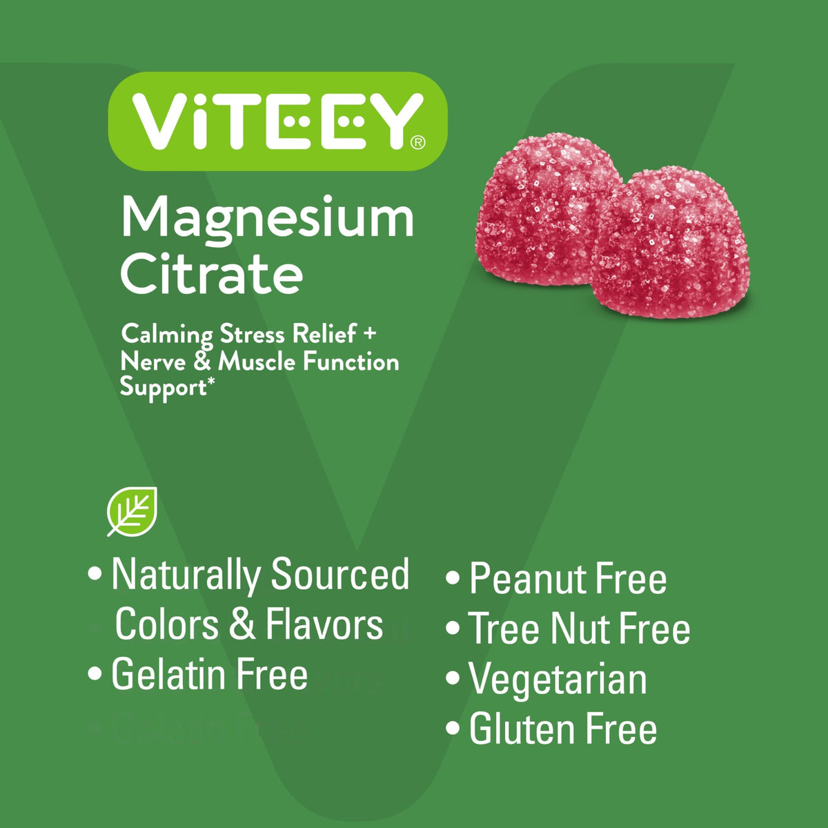 Viteey Magnesium Citrate Gummies Supports Calm Mood