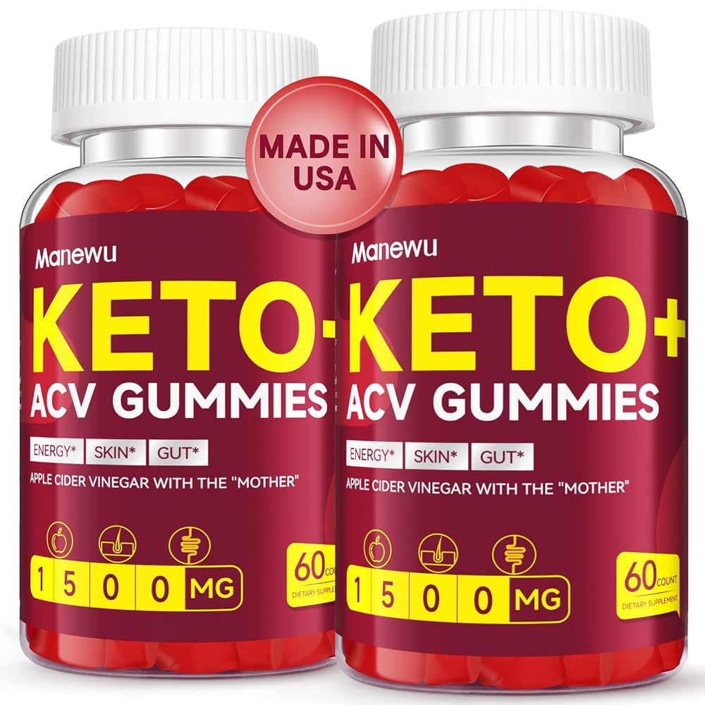 Manewu Keto ACV Gummies 1500mg Organic Apple Cider Vinegar - 120 Count