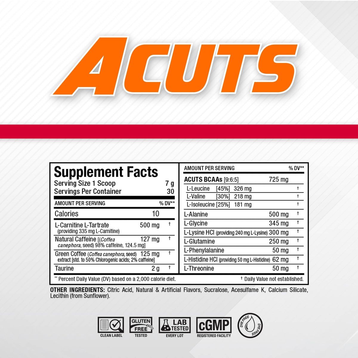 ALLMAX ACUTS Amino Energy Powder, 30 Servings
