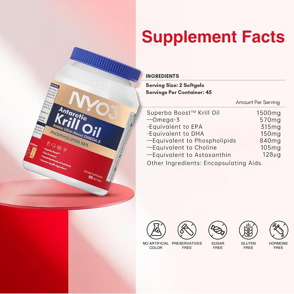 NYO3 Krill Oil Omega 3 1500mg - 90 Softgels - image 2