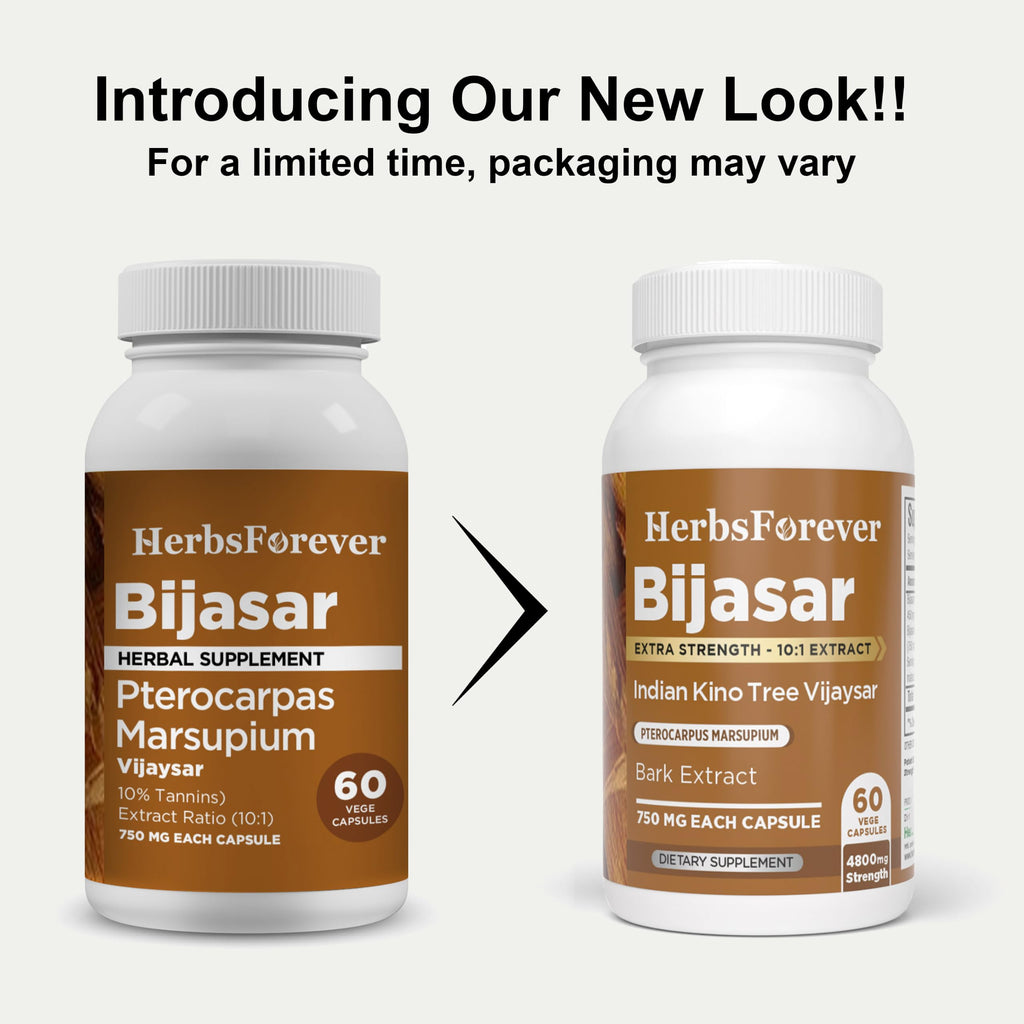 Herbsforever Bijasar Indian Kino Tree Extract - 60 Vegetarian Capsules - image 9